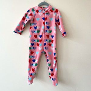 Hanna Andersson Fleece Heart Pajamas Sz 80 / 18-24m